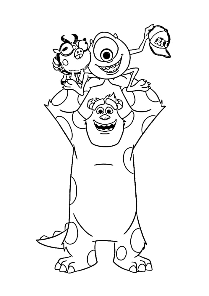 Sally and Mike Wazowski have fun-Coloring Book